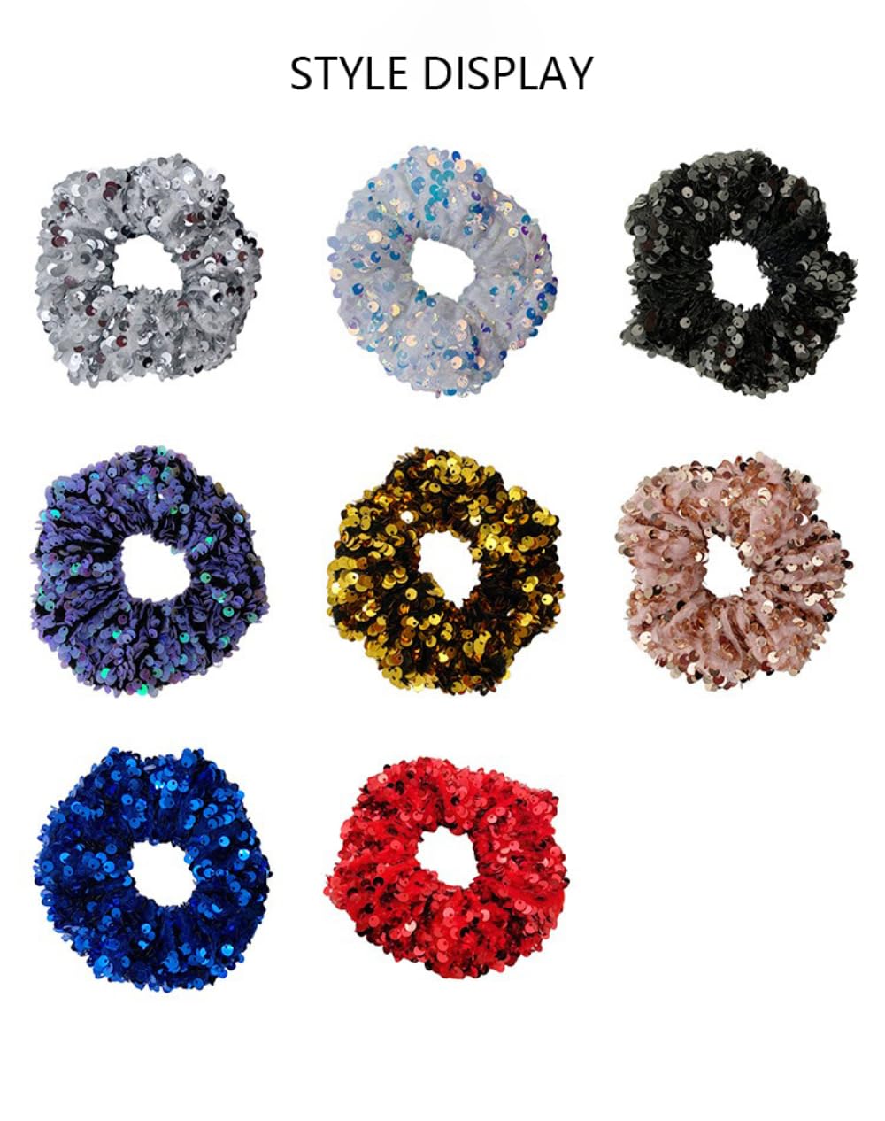 4er Set Disco-Pailletten Scrunchies – Glitzer-Haargummis In Gold & Silber Für Partys & Karneval