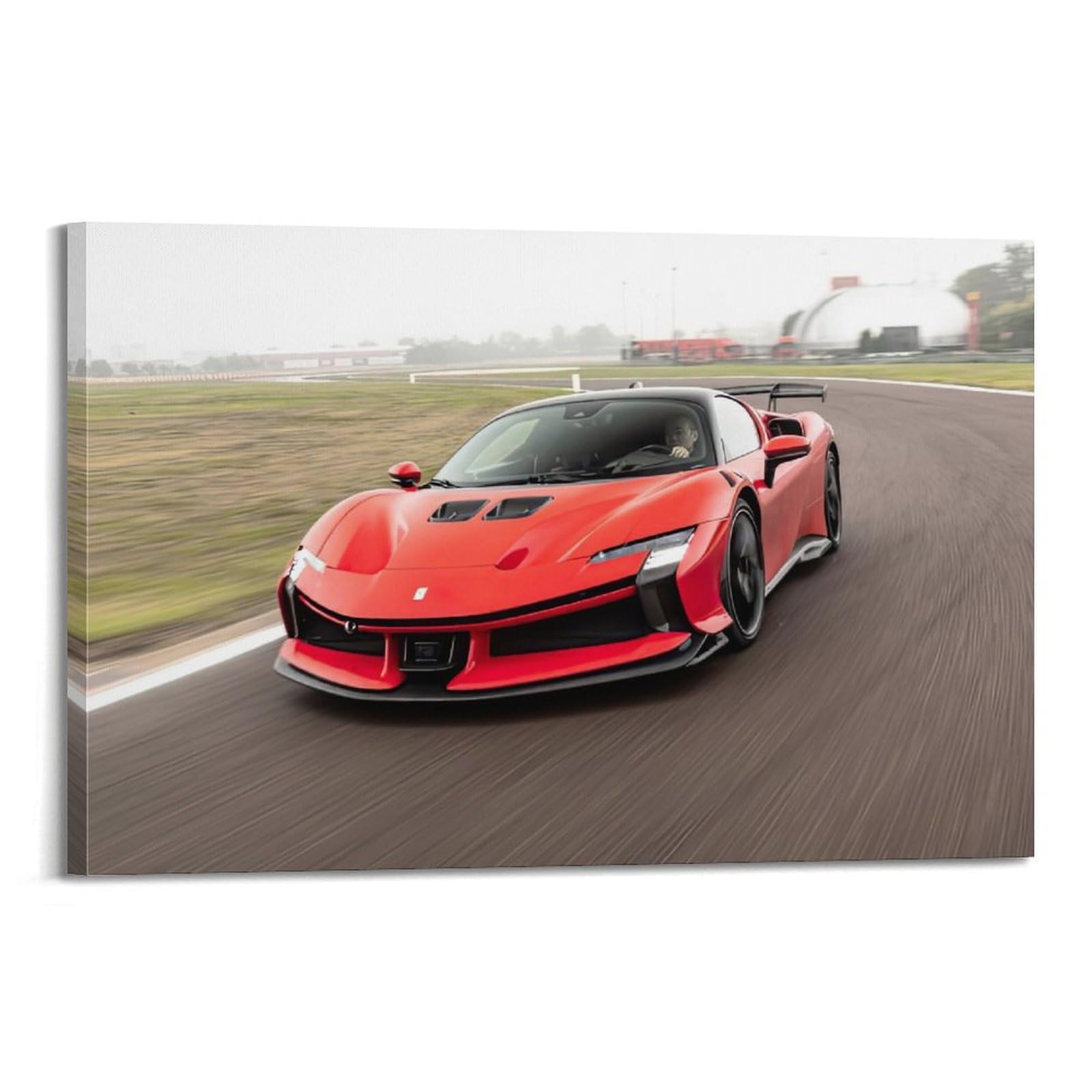 OKAHYS V8 Engine Supercar SF90 XX Stradale Poster Modern Decorative Canvas Prints - Ideal Wall Art for Family, Man Cave, Game Room, Boys & Girls Bedroom 24x36inch(60x90cm)