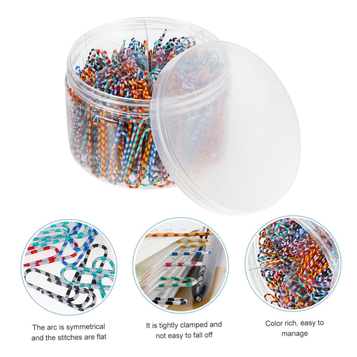 TEHAUX 2 Set Graffetta Per Fogli Carta Clip Taccuino Fermagli Per Graffette Piccolo Graffette Ideali Graffette Grandi Graffetta Color Zebra Graffetta Colorata Metallo Colorful 450 Pezzi*2
