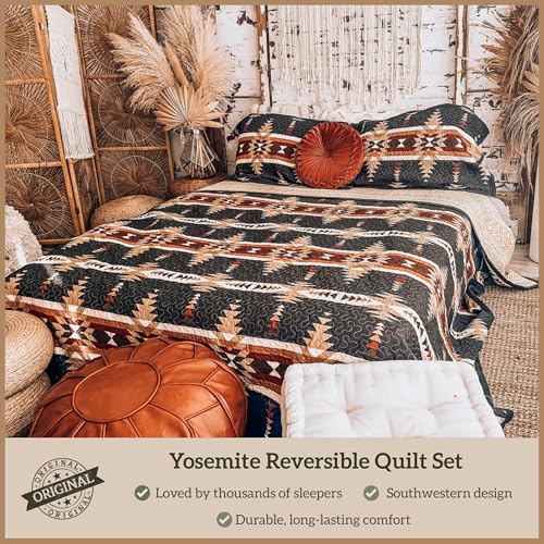 Image of Paseo Road Yosemite 3 Piece Queen Aztec Rustic Western Bedding Quilt Set
