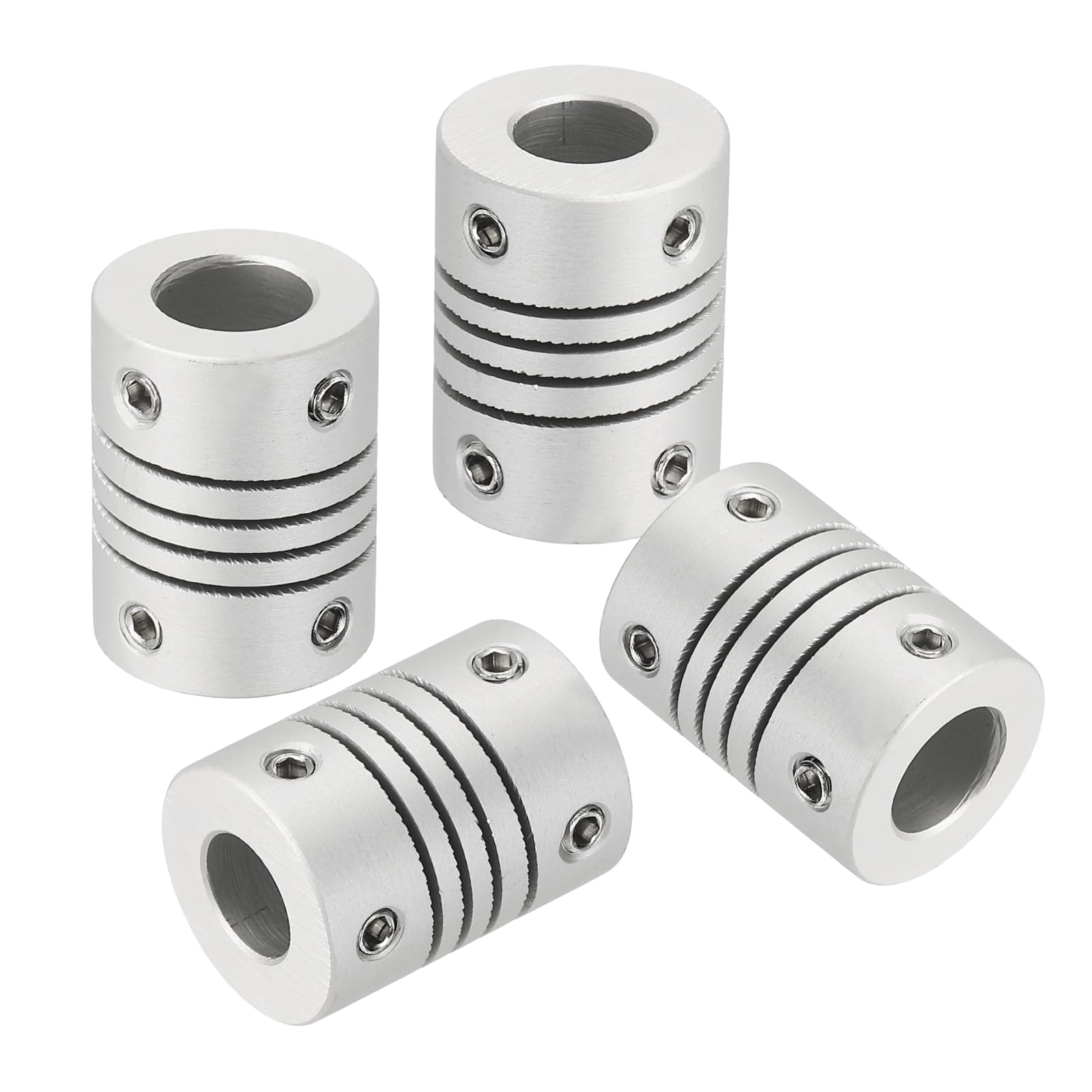 QUARKZMAN 4 Piezas Acoplamientos Flexibles De 7mm A 8mm Conector De Unión De Aleación De Aluminio Acoplamientos De Eje Flexible Para Motor De 3D Máquina CNC Motor Guía DIY D15 X L20mm