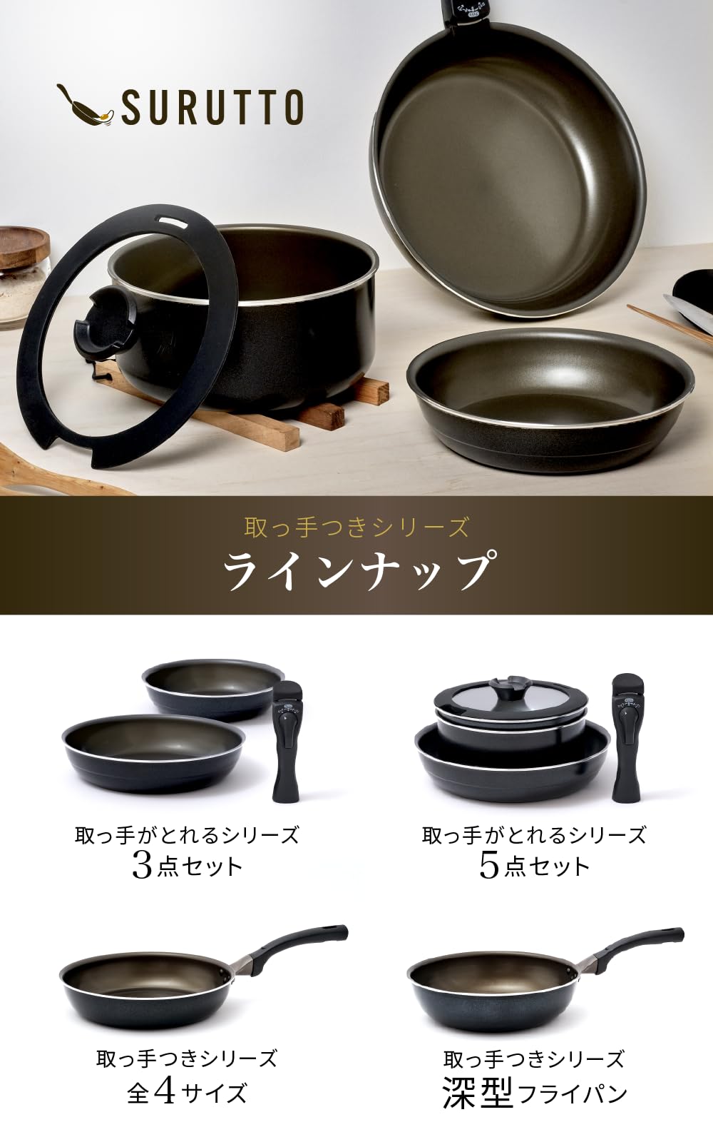 Amazon｜【スルッと 長持ち 】 SURUTTO フライパン 26cm ハンドル