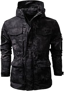 Duohropke Men's Outdoor Jacket Hooded Jacket Windproof Transition Jacket Sports Work Jacket Leisure Jacket Hiking Jacket Fleece Jacket Warm Coats Softshell Jacket Motorcycle Jacket Quilted Jacket with