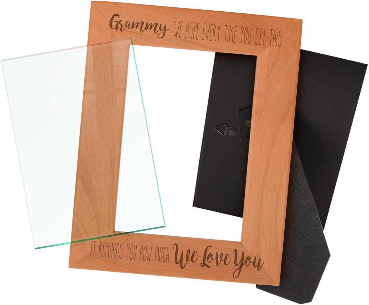 Inspirational Gift For Grammy Grammy Every Time You See This Reminds How Much We Love You Wood Engraved Portrait 5x7 Photo Frame