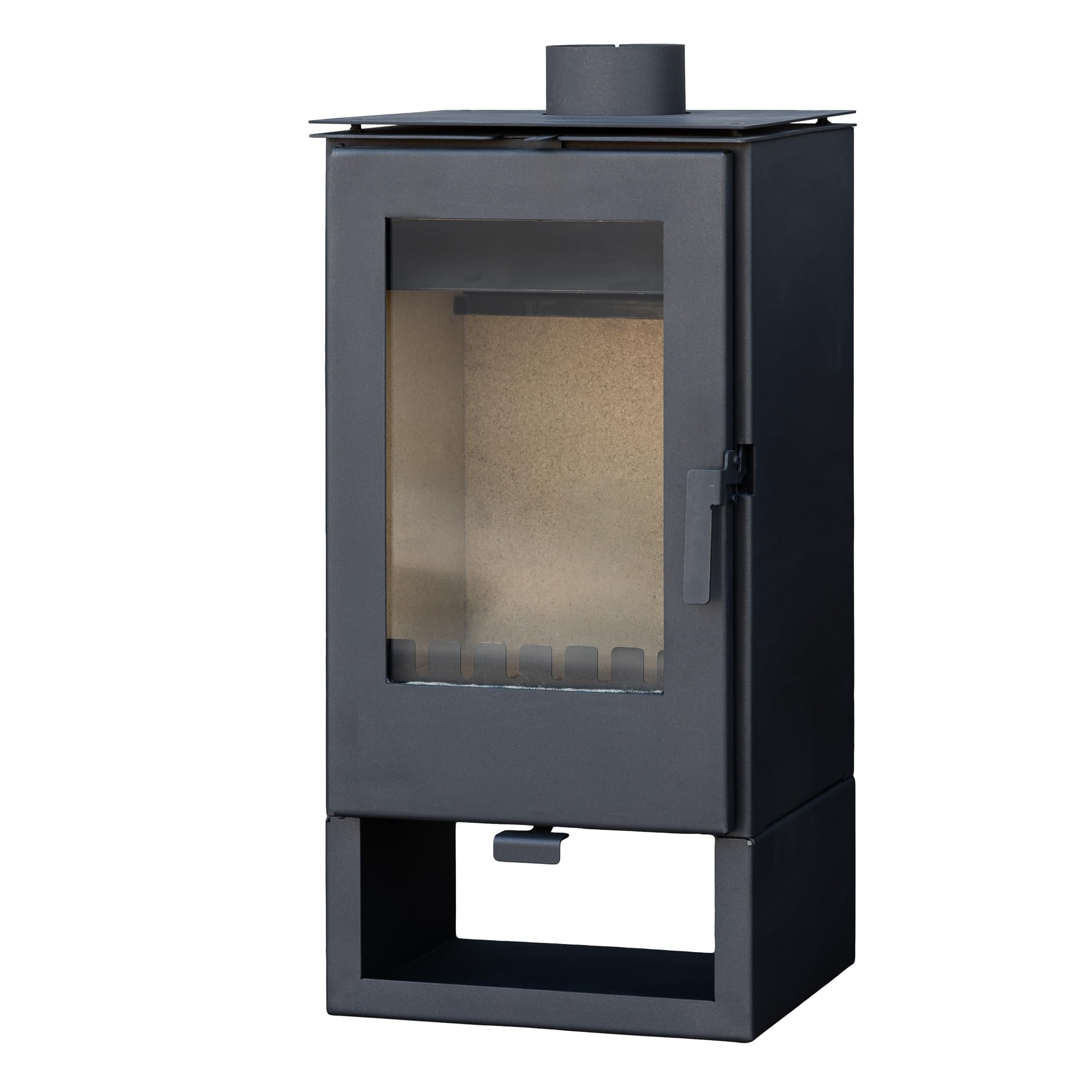 Kaminofen holzofen ALAZ K8M Schwarz 9 kW, Kamin Heizofen Dauerbrandofen Holzofen, Кaminholz Hüttenofen, Кaminfeuer, Briketts Kamin, Fireplace Wood