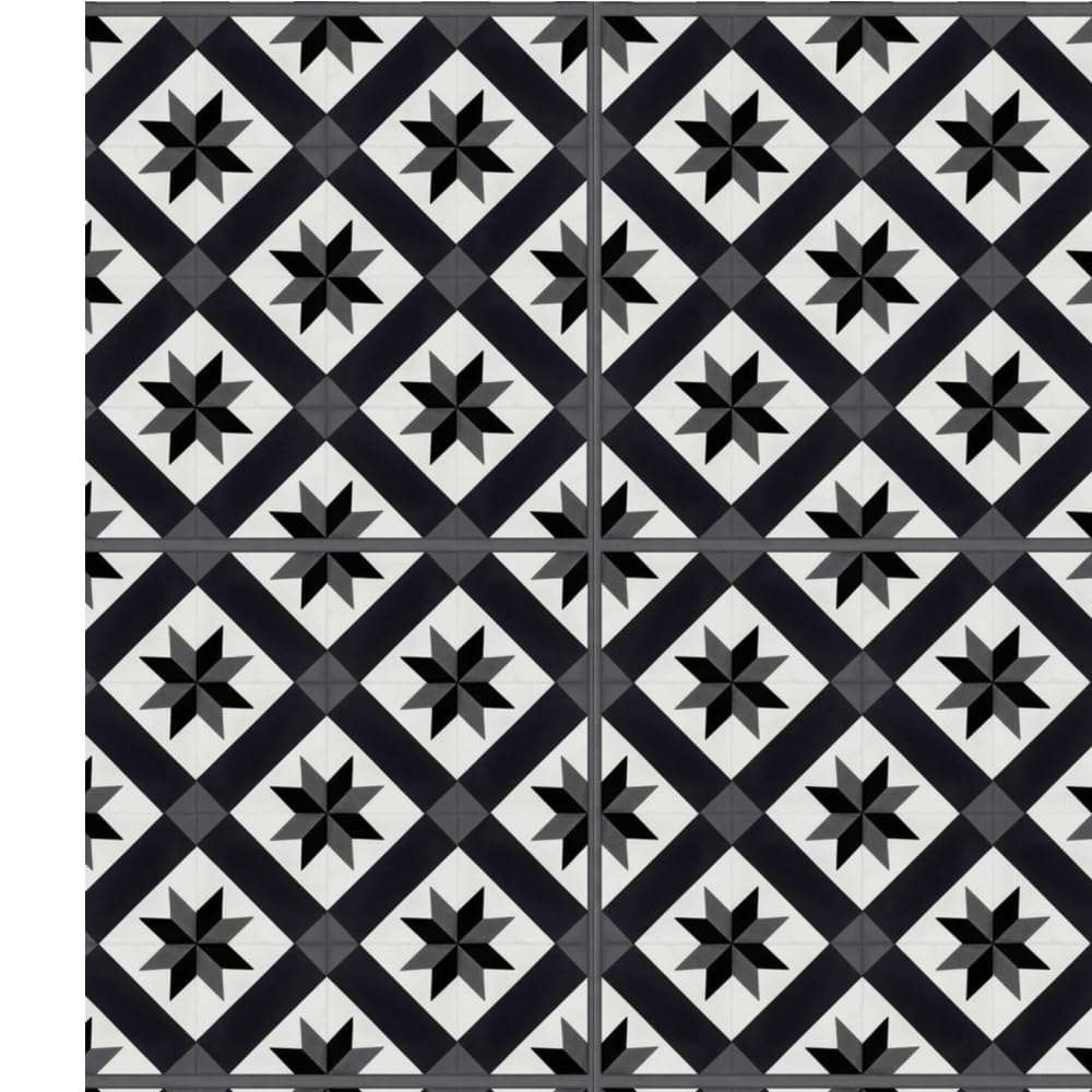 Dalle plombante sol PVC avec sous-couche effet carreau ciment cordoba black