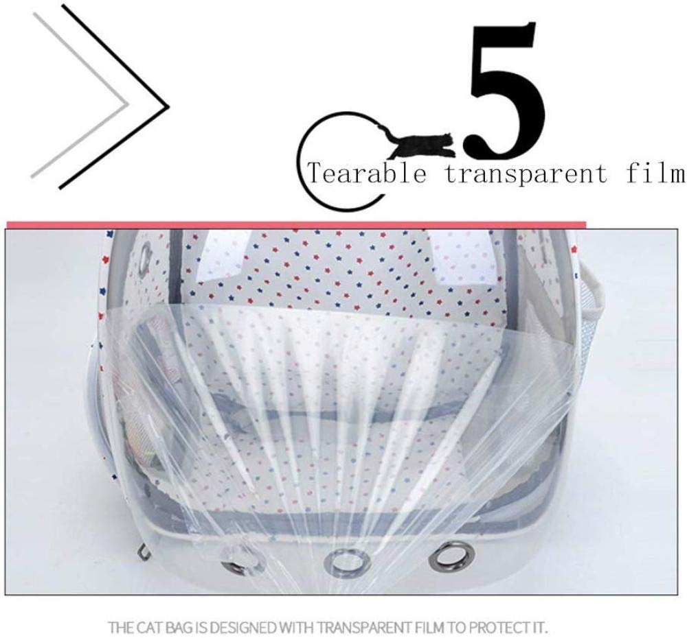 QIAOYI Espacio Panorámico Mochila para Animales Transparente Mochila para Perros Gato Mochila Móvil Viaje para Gatos Gorras para Animales Pequeños Mochila De Viaje Transpirable Portátil Pequeña