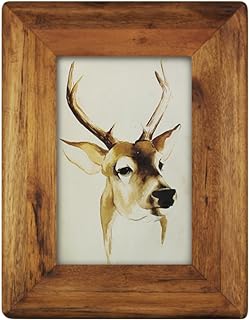 4x6 Wood Picture Frame with Glass Front,Rustic Handmade Burlywood Photo Frames for Table Top Display and Wall mounting