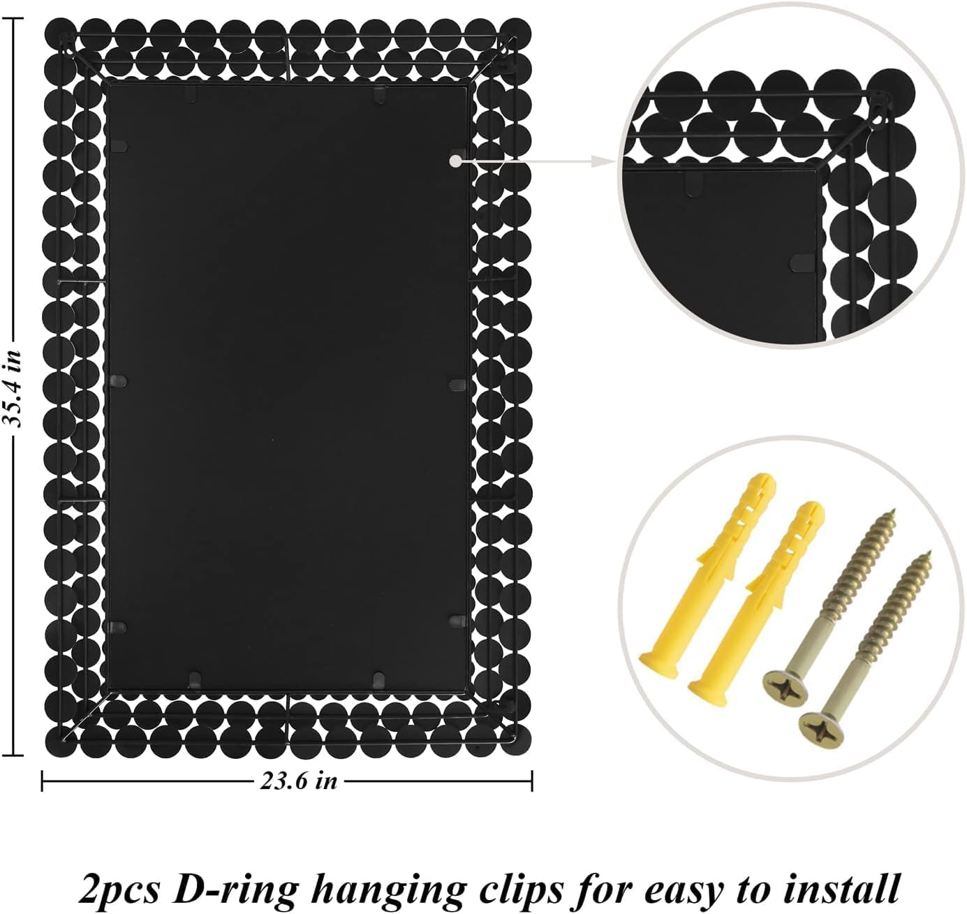 Bathroom Vanity Mirrors for Over Sink, 24×36 Inche Bedroom Mirrors for Wall, Wall Mirrors Decorative for Living Room, Decorative Mirror for Decor, Entryway Wall-Mounted Mirrors