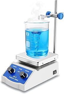 Magnetic Stirrer Hot Plate w/Stir Bar,100-2000rpm Magnetic Hotplate Stirrer, 200W Heating Power Hot Plate Stirrer, Max 520℉ Hot Plate with Magnetic Stirrer