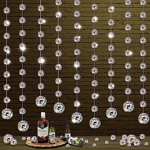 Azonee Mini Disco Ball Ornaments 4 Packs Reflective Silver Mirror Disco Hanging Ball Decor for Tree Wedding Dance Music Festival Birthday Party Home Supplies for Christmas 1 Inch 2 Inch