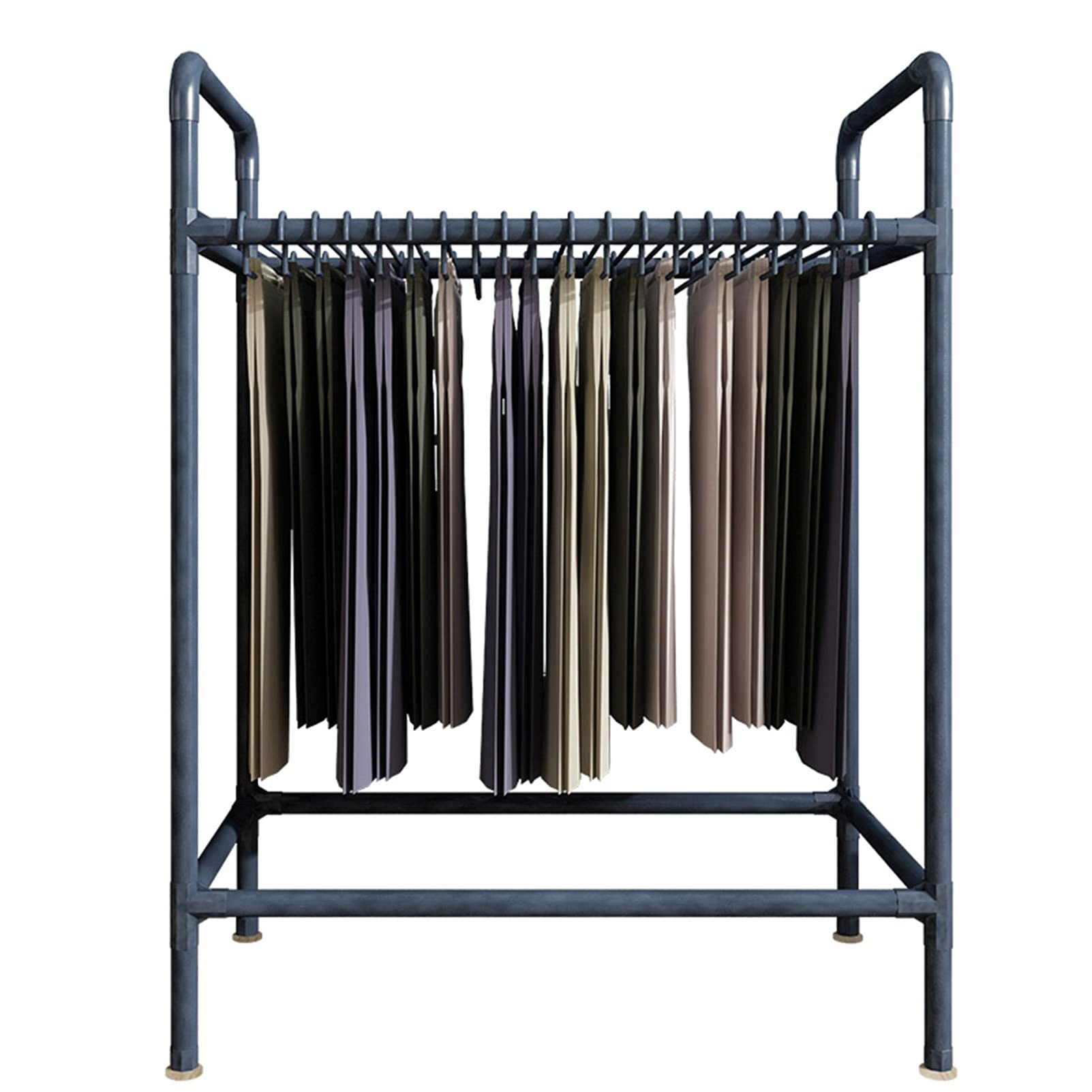 OLSKFUH Pull-Out Trouser Rack Removable Pull-Out Rack Wardrobe Storage Expandable Space Saving Drawer-Style Hanger Rod Rolling Trolley,Rolling Pants Trolley Rack With 15 Hangers,