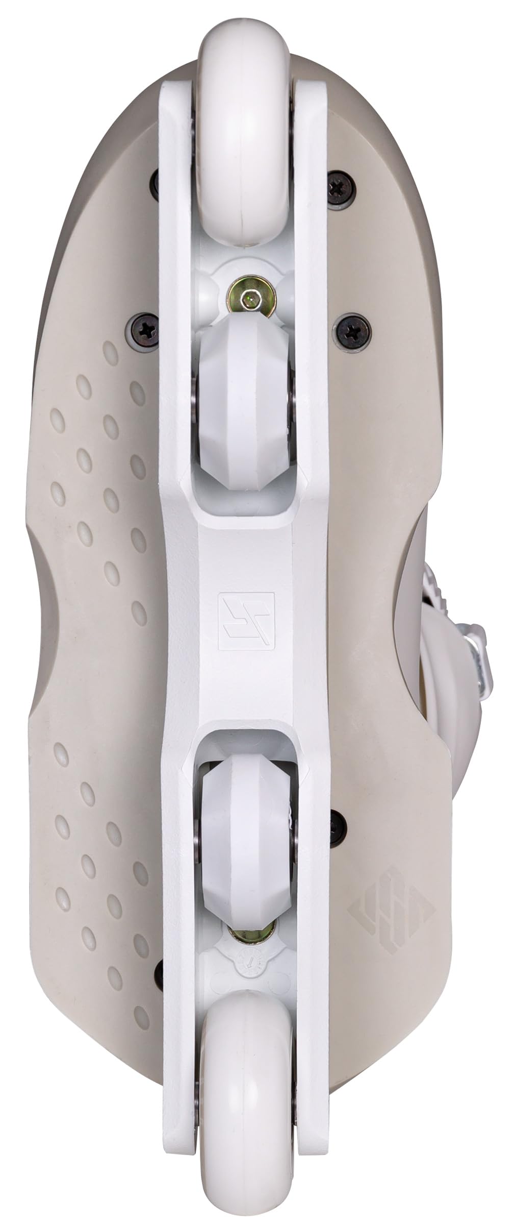 USD Sway Chess White Stunt Skates - Pattini in linea aggressivi Hardboot, Kizer Fluid IV UFS, 60 mm, 88 A, cuscinetti a sfera ABEC 9, bianco/grigio per Street & Park