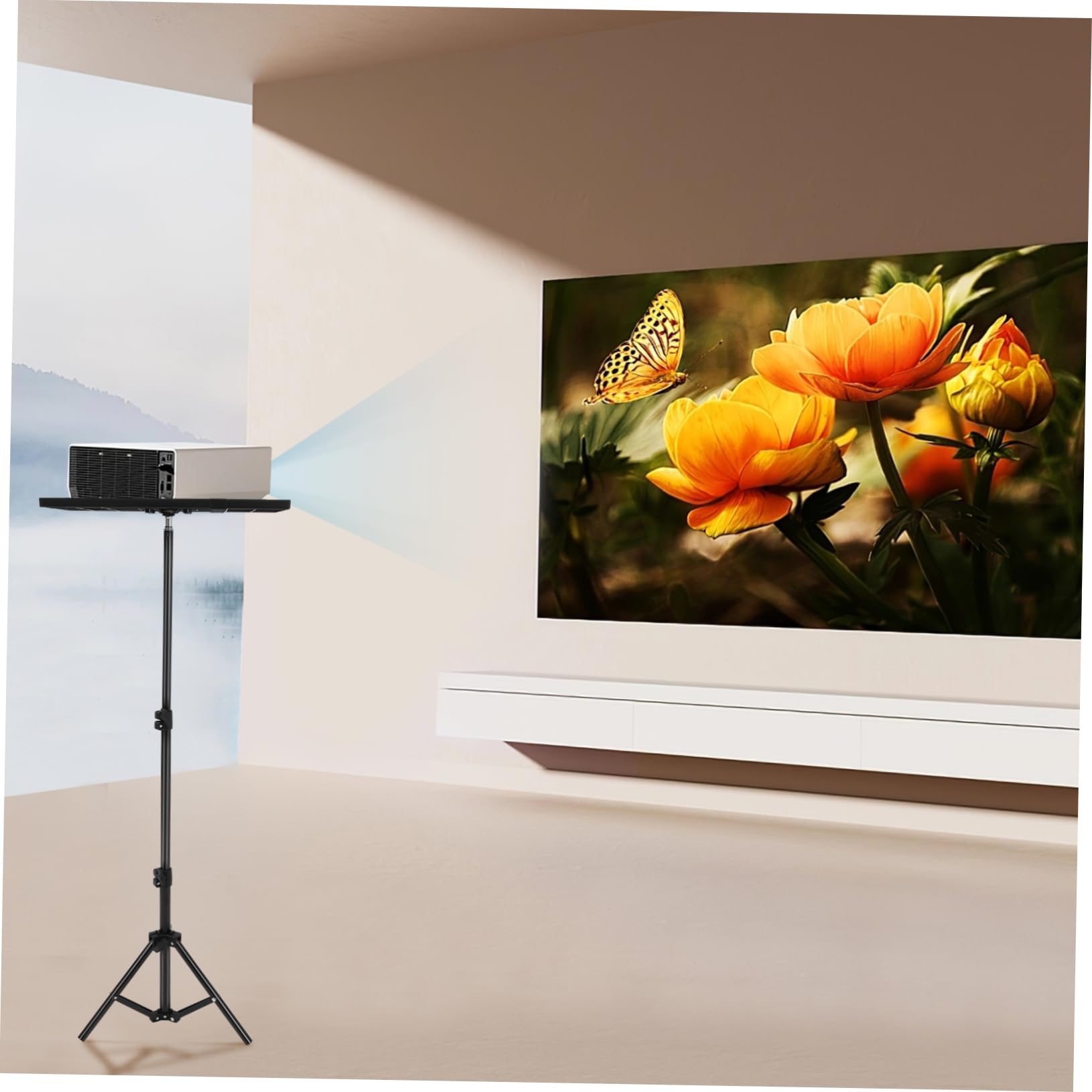 Supporto Regolabile per Proiettore da Tavolo in Metallo e Plastica per Utilizzo in Classe in Casa Altezza Max 120cm