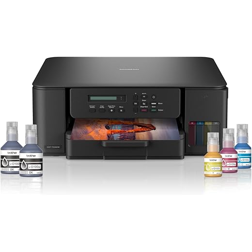 Brother Ink Tank DCP-T535DW New Launch (Print Scan Copy) WiFi Auto Duplex Printer, 128MB Memory, Print Pages Upto 15K in Black & 5K in Color Each (CMY) Get an Extra Black Ink Bottle, Free Installation