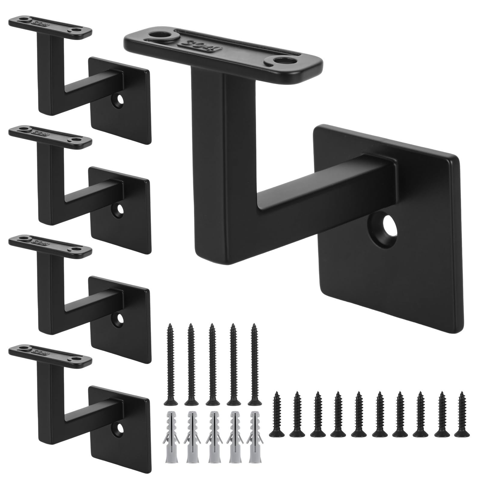 Support de main courante en inox 304 noir, fixation d'escalier haute sécurité