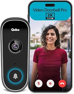 Qubo Smart Wi-Fi Video Doorbell Pro 2K from Hero Group | Instant Phone Visitor Video Call | Intruder Alarm | 3MP 1296P Res...