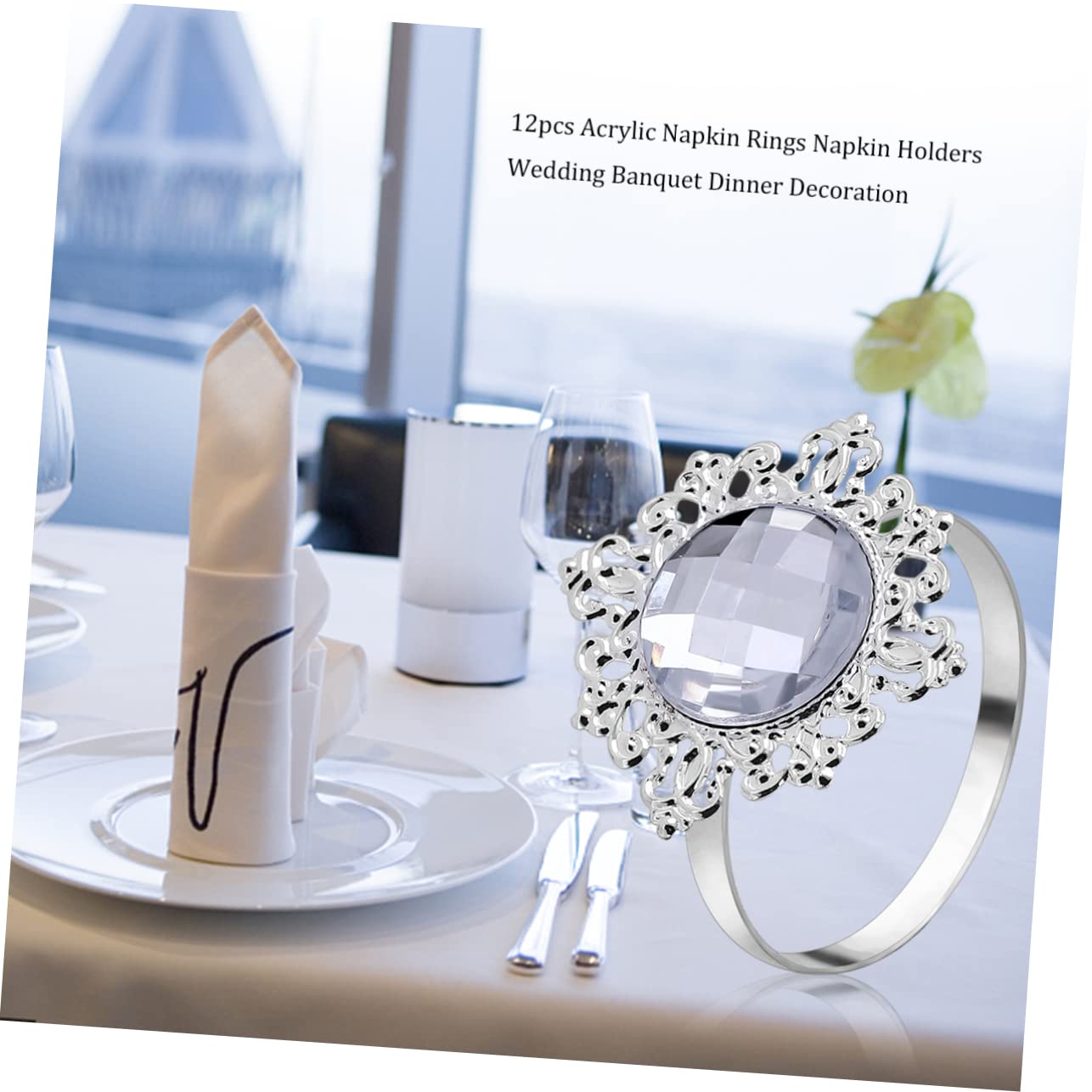 LABRIMP 9piezas Aros De Servilleta De Acrílico Elegantes para Decoración De Banquetes De Boda y