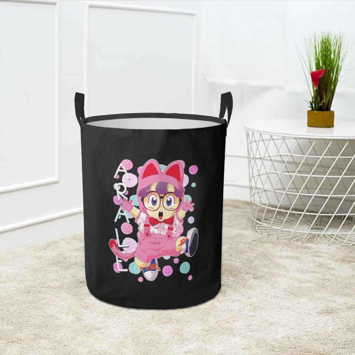 Dr.スランプ アラレちゃん バスケット 布製 レトロ 洗濯かご