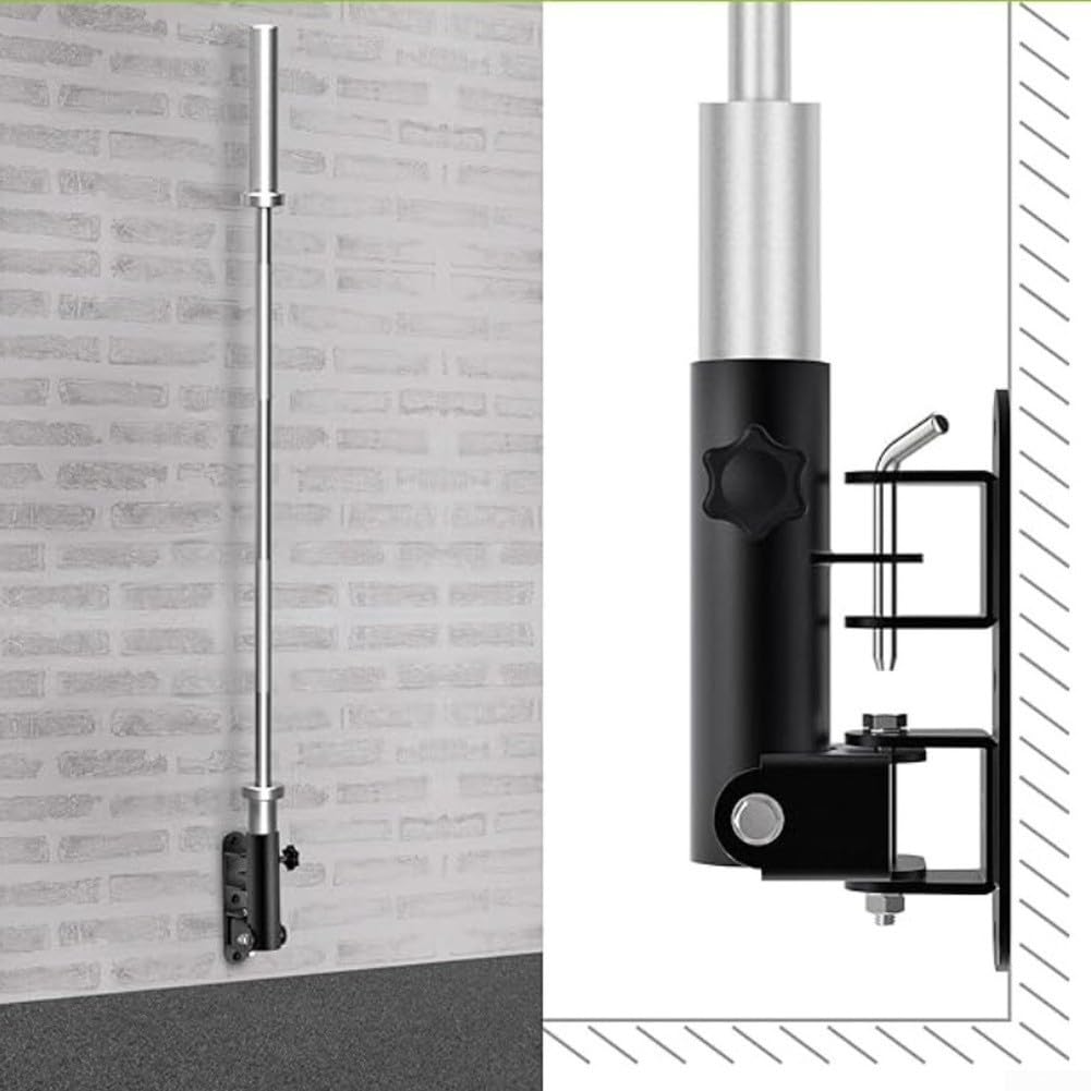 Soporte de pared giratorio de 360 grados para barras estándar de 50 mm, estante de almacenamiento de acero resistente con puntos de anclaje seguros