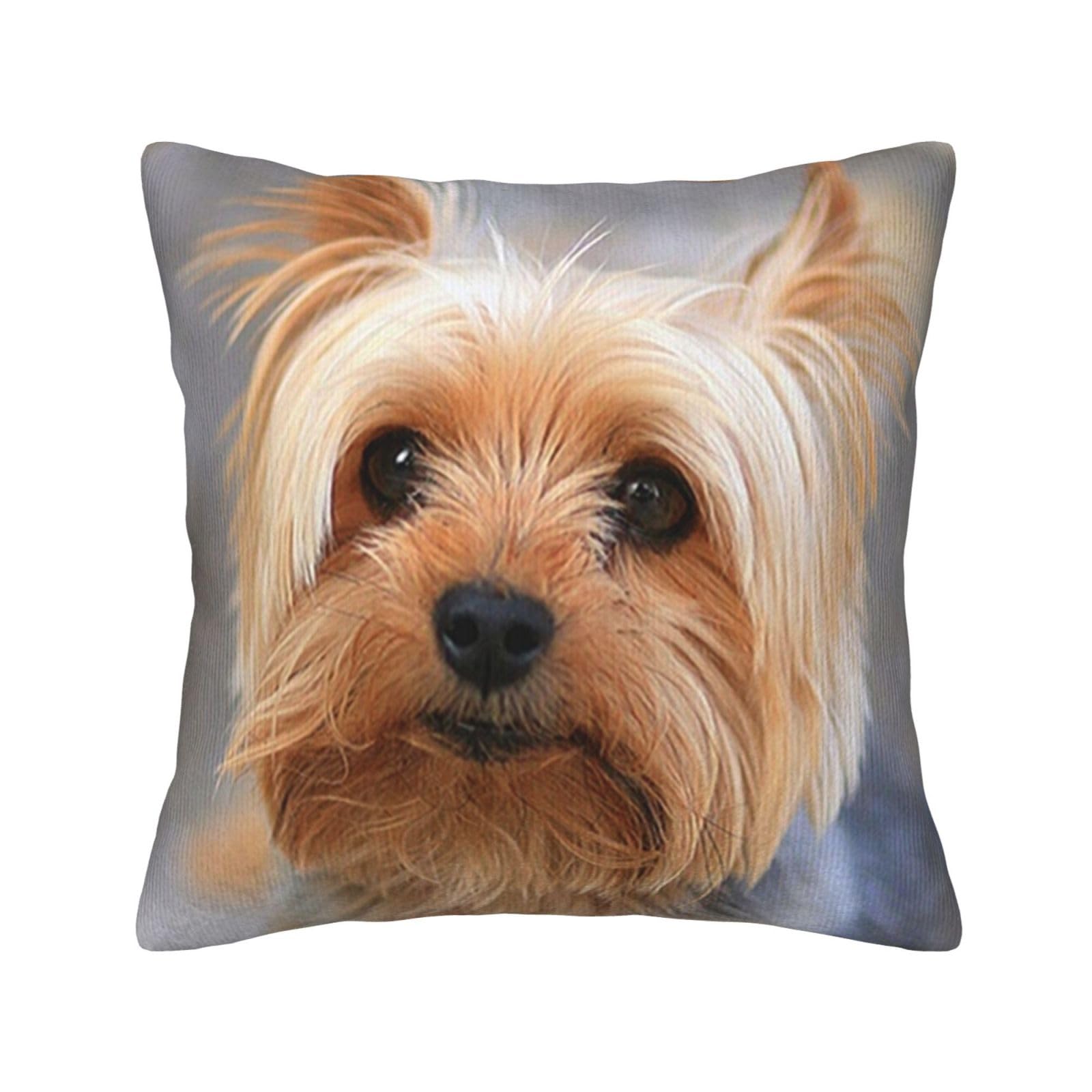 Housse de coussin en velours côtelé imprimé chien mignon pour décoration de maison 45x45 cm