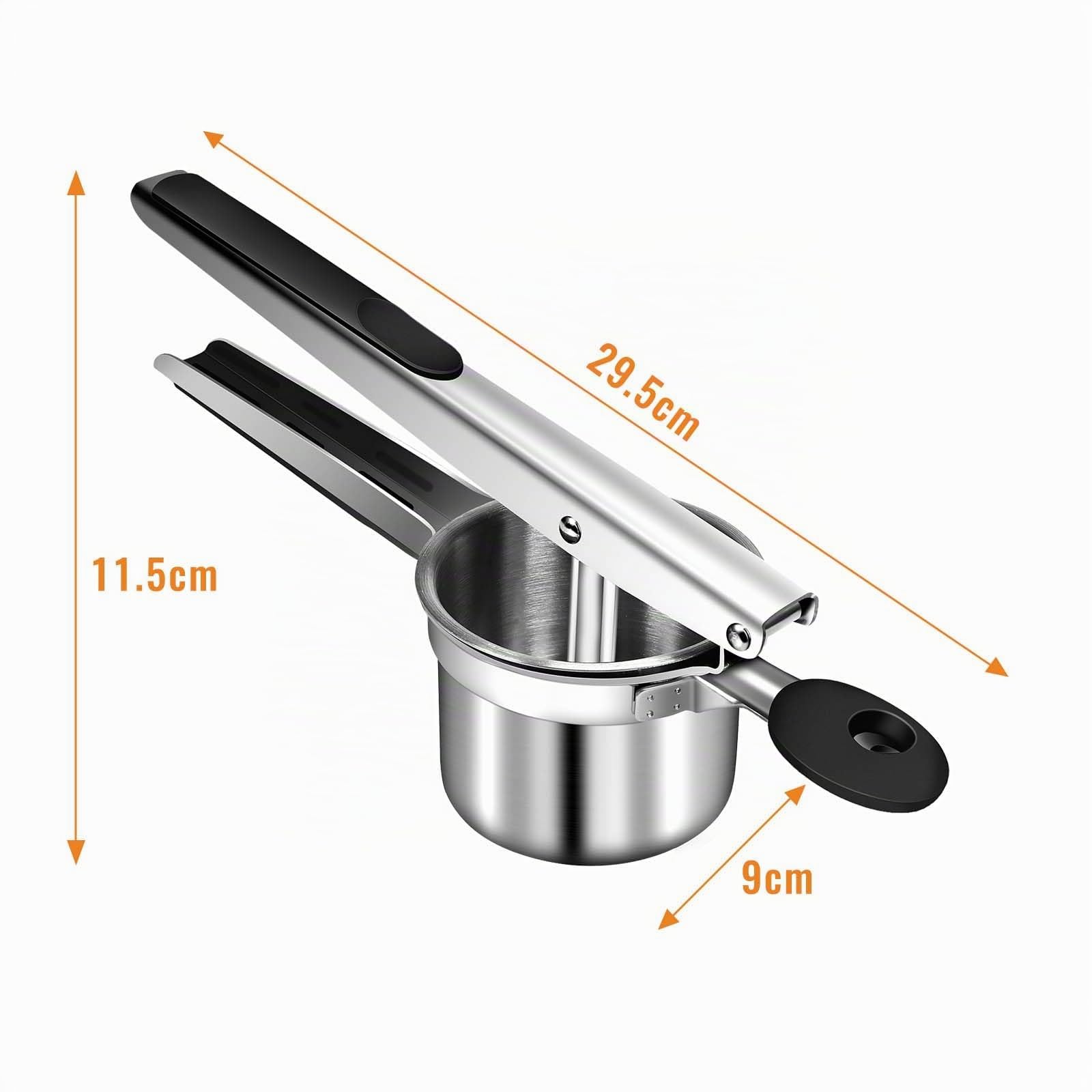 Schiacciapatate Manuale, Pressa Manuale per Patate in Acciaio Inox con 3 Colini Sostituibili per Purè di Patate, Frutta, Verdure, bébé