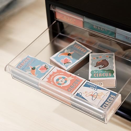 Miniatura 6 de livinbox Organizador de almacenamiento de escritorio con 13 cajones, piezas de hardware de arte y gabinete de almacenamiento de manicura para