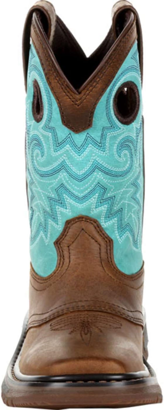 Rocky Kid's Original Ride FLX Western Boot 4.5 Big Kid Saddle Brown and Teal