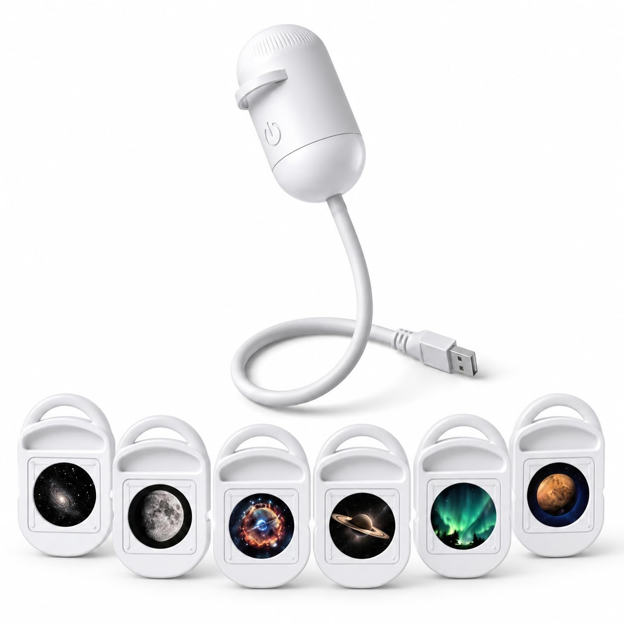 2-in-1 Galaxy Projector, Galaxy Night Light with 6 Projection Films