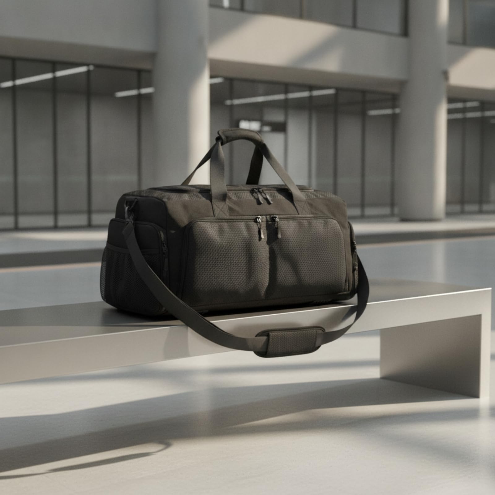 Sac de Sport avec Compartiment Chaussures Sac Sac de Sac de Gym Hydrofuge Séparation Linge Humide Poche Dédiée Chaussures Tissu