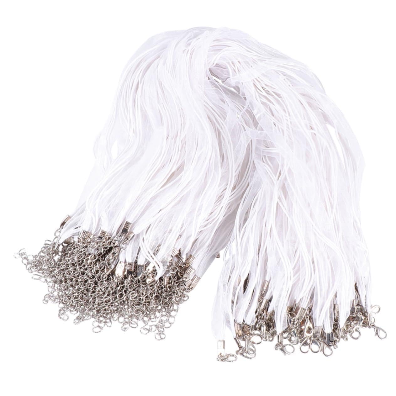 LALAFINA 100pezzi Corda Di Gioielli Cerato Bianco Corda Per Collane e Bracciali Con Ganci Moschettone Materiale Fai Da Te Per Creazioni Di Bigiotteria