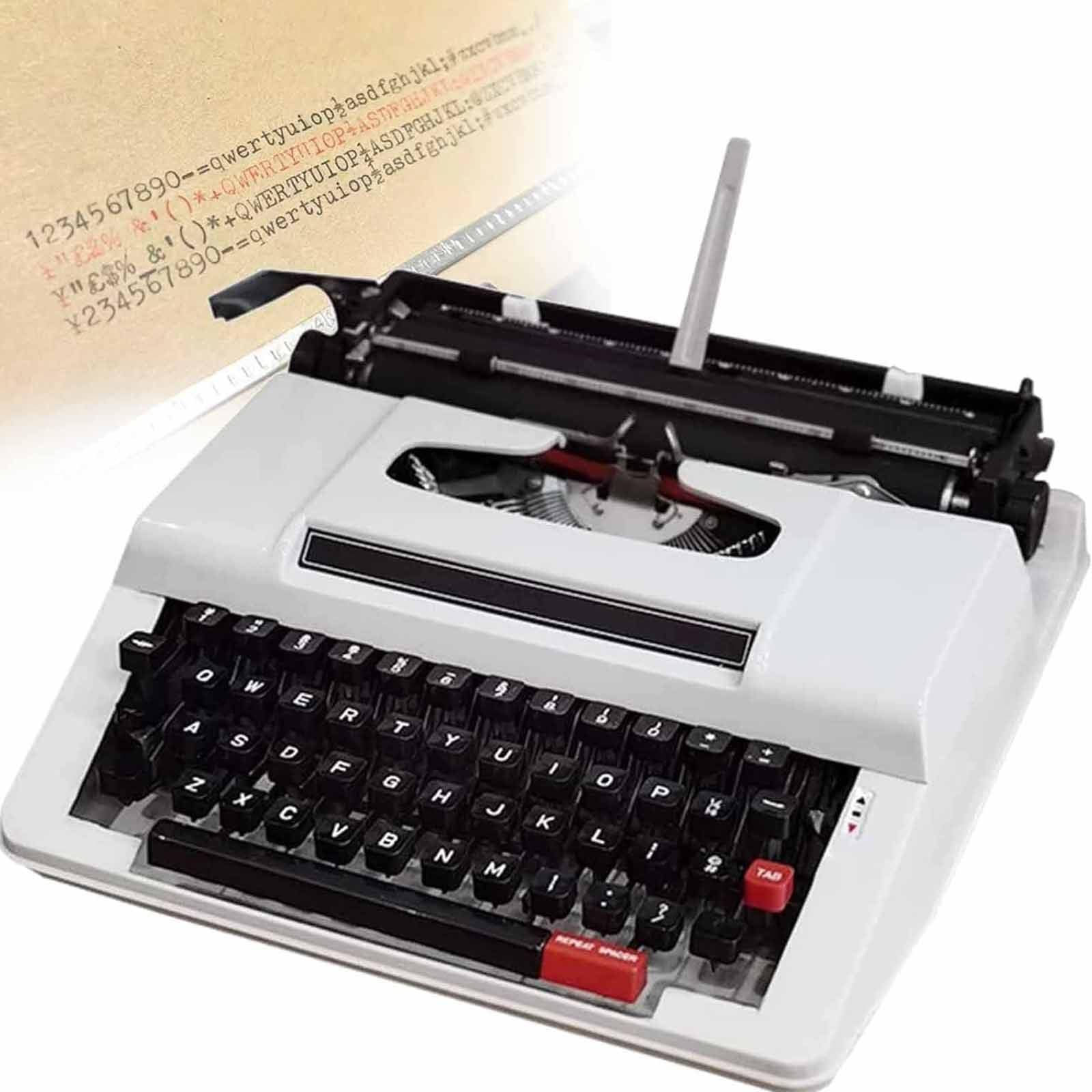 Mechaniczna angielska maszyna do pisania, tradycyjna przenośna ręczna maszyna do pisania, retro styl drukarki żelazny pisarz typ ręczny maszyna do pisania normalna retro maszyna do pisania do notatek