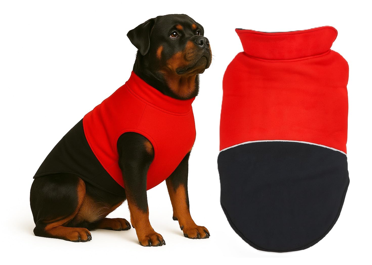 The Pets Company Dog Winter Coat Jacket, Clothes, Windproof, Reversible, Light Weight, Washable, Ultra Warm Thick Fleece