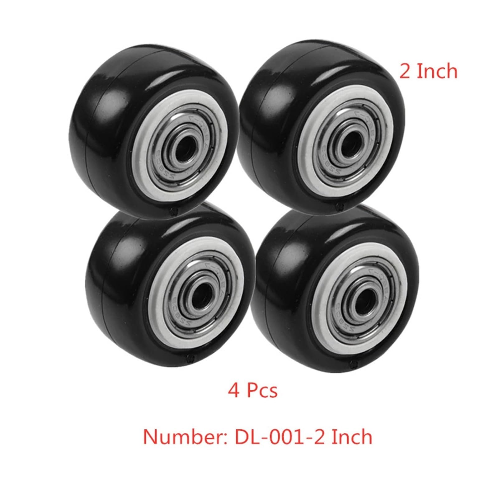 4 Pieces/lot 2 inch Single Wheel with Double Bearing Cover Black Furniture Caster Medium Size Accessories
