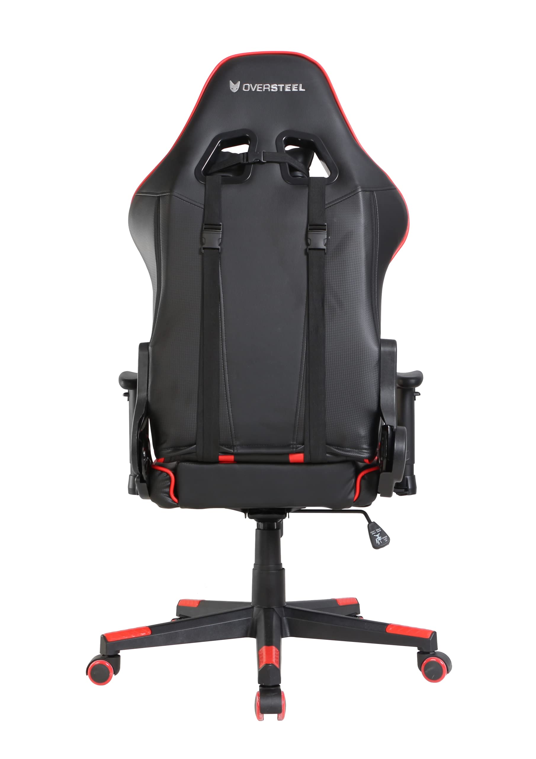 Oversteel - ULTIMET Sedia da gaming professionale in similpelle, braccioli 2D, regolabile in altezza, schienale reclinabile a 180°, pistone a gas classe 3, fino a 120Kg, colore Rosso
