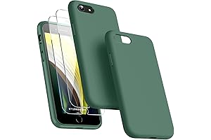 Dssairo: iPhone SE/7/8 Cases, Silicone Case with 2-Pack Screen Protector, Liquid Silicone,...