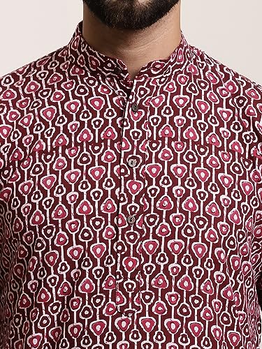 Image of SOJANYA (Since 1958 Men's Cotton Print Kurta & Churidar Pyjama Set