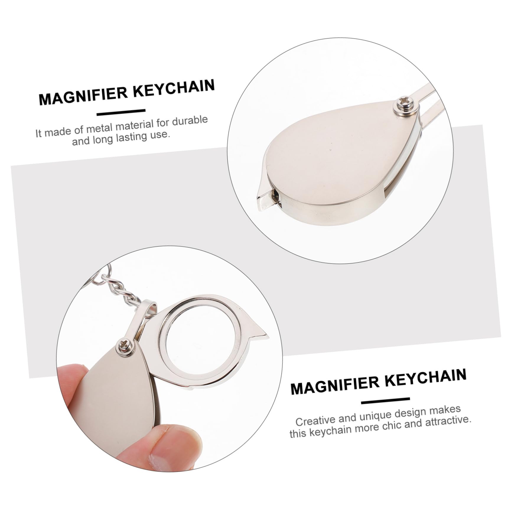 IWOWHERO 15x Loupe Magnifier Keychain Magnifier Carabiner for Jewelry Coins Stamps