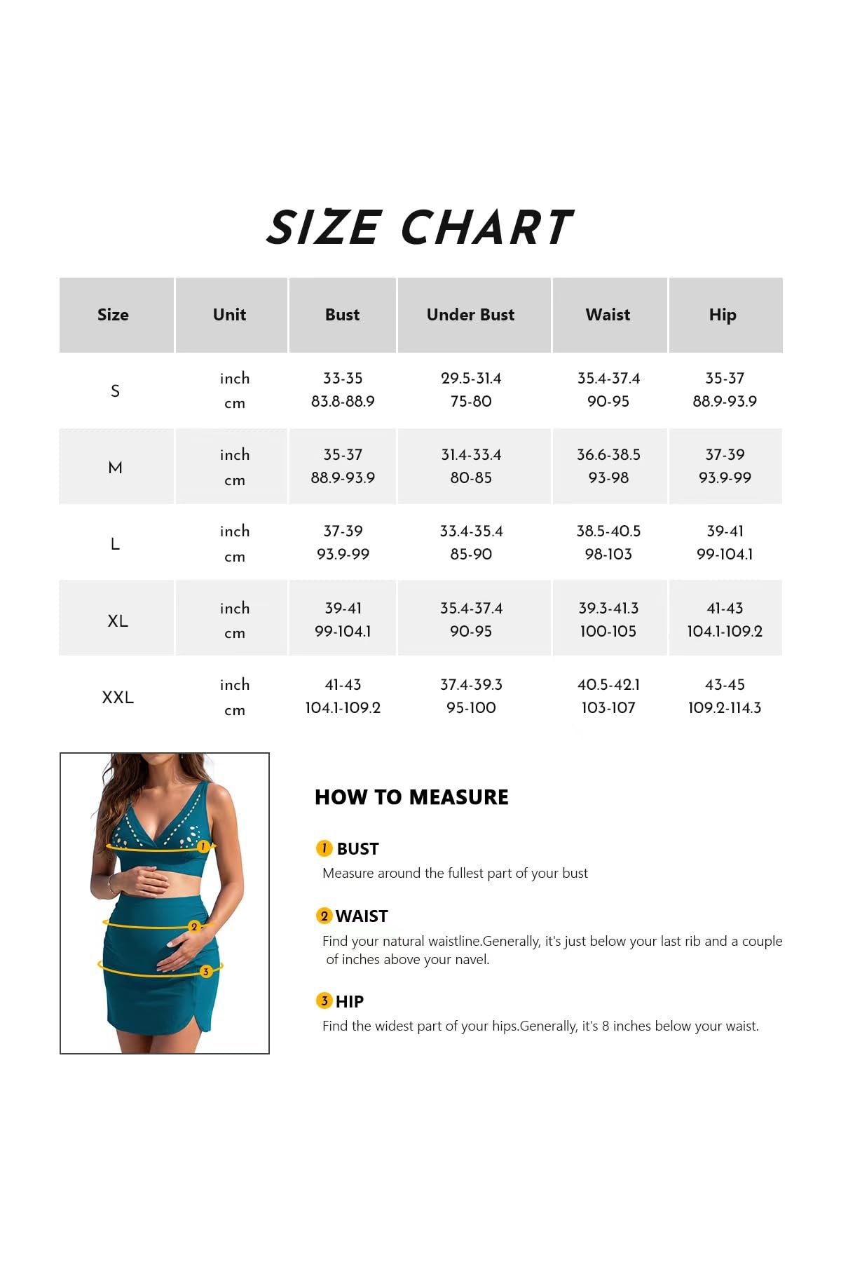 SHEKINI Ensemble bikini de maternité 2 pièces pour femme, haut de bain avec jupe de grossesse