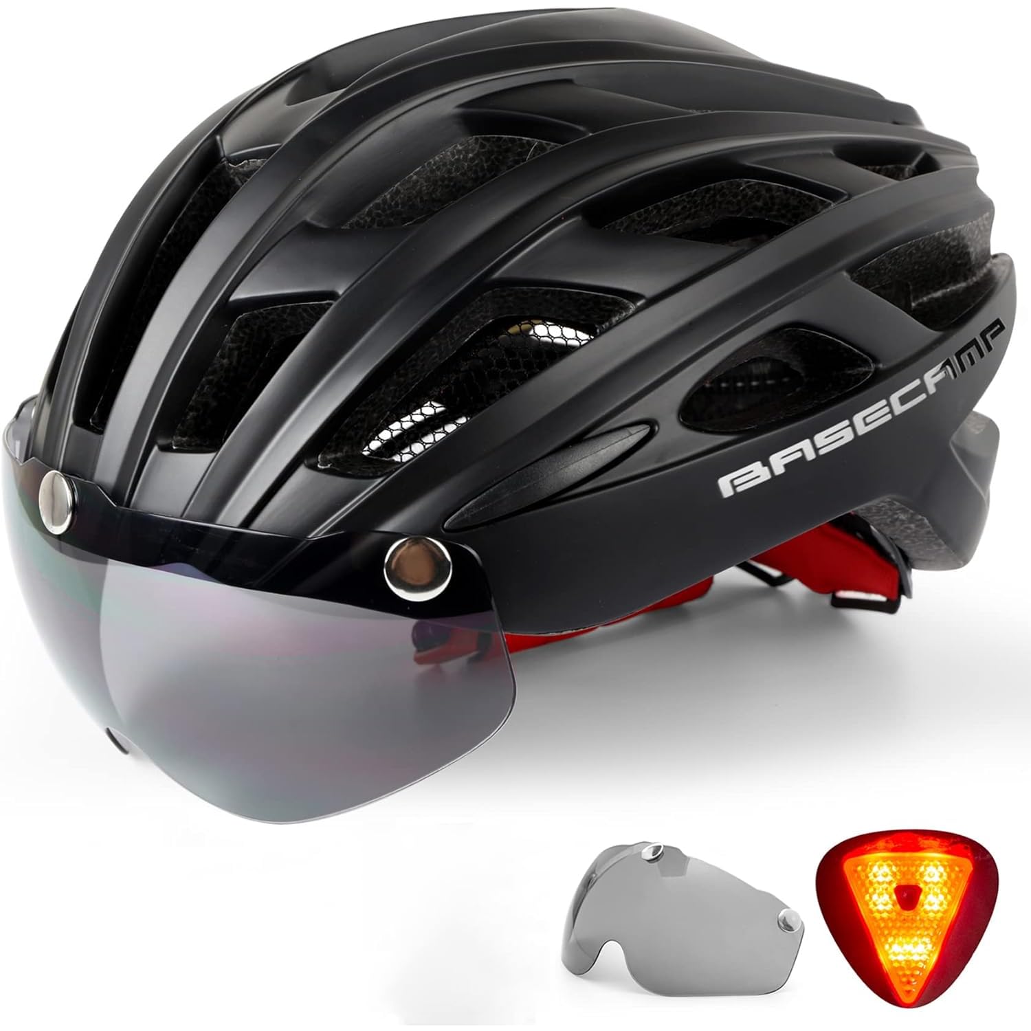 base camp aircross road bike helmet Amazon.com : Bike Helmet, Basecamp Bicycle Helmet with Rear Light &  Detachable Magnetic Goggles Lightweight Cycling Helmet Adjustable for Adult  Men Women Mountain & Road (BC-069) : Sports & Outdoors