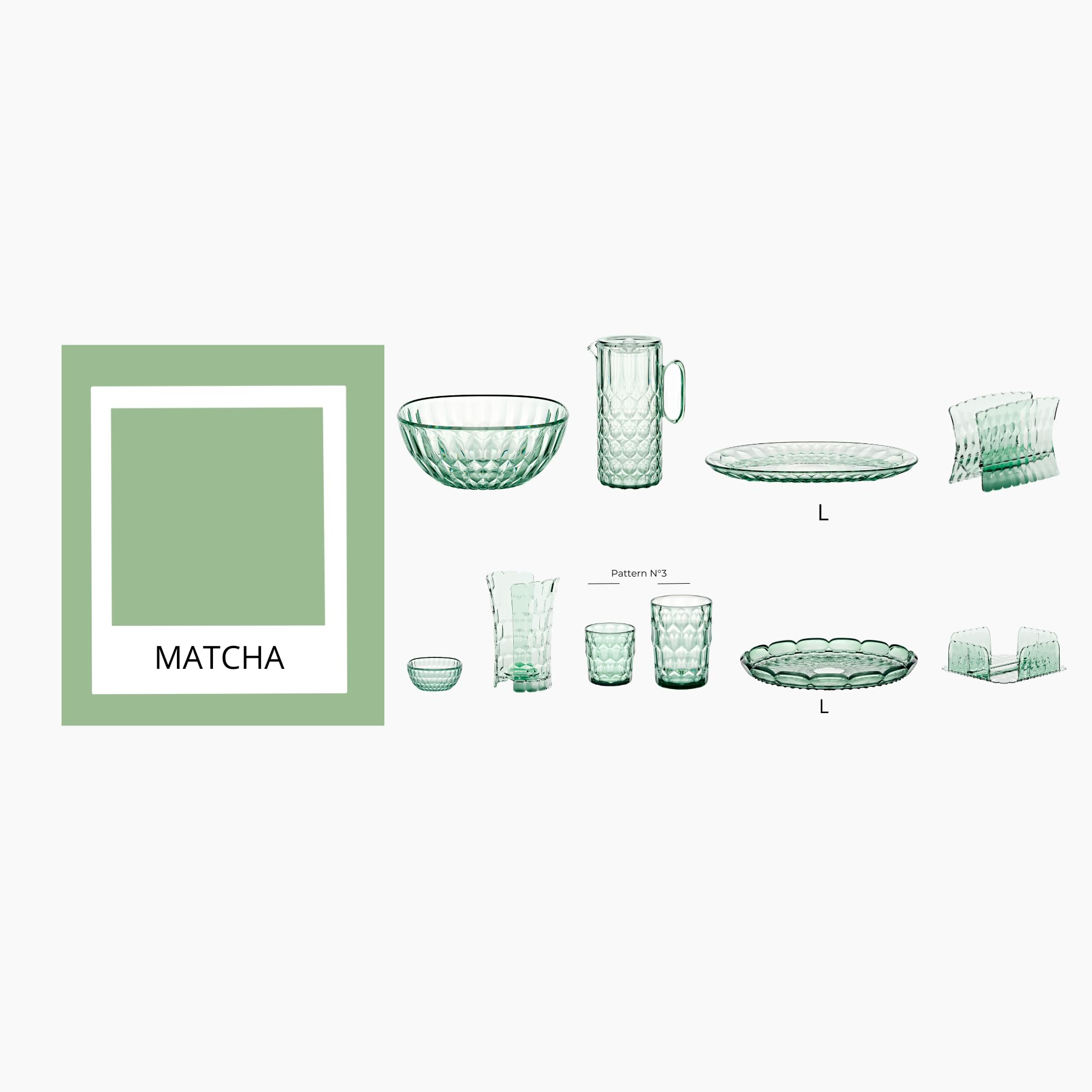 Guzzini - Vanity, conteneur Vert Matcha 30 cm en Bio-based SAN et Bio-based SMMA - AIR
