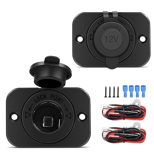 Nilight 2 Pack Car Cigarette Lighter Socket DC 12V Waterproof