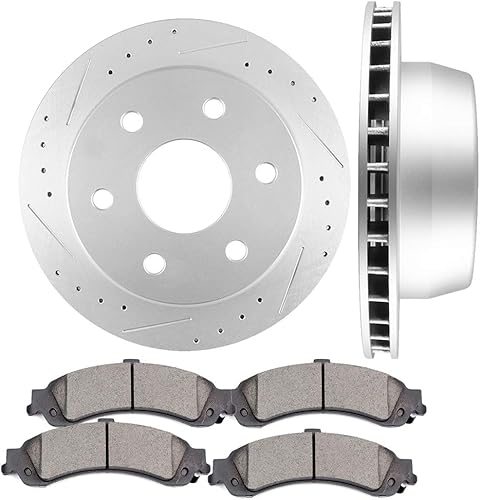 Miniatura 1058 de Kits de frenos y rotores, rotores de freno SCITOO y 8 pastillas de cerámica para 08-12 para Chrysler Town & Country, 08-12 para Dodge Grand Caravan