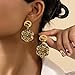 Vintage Floral Fashion Drop Earrings for Women, Gold Plated Dangle Earrings
