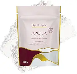 Phytoterápica Argila Branca Sachê 100g - Máscara Iluminadora Facial e Corporal - Pele Luminosa, Uniforme e Hidratada