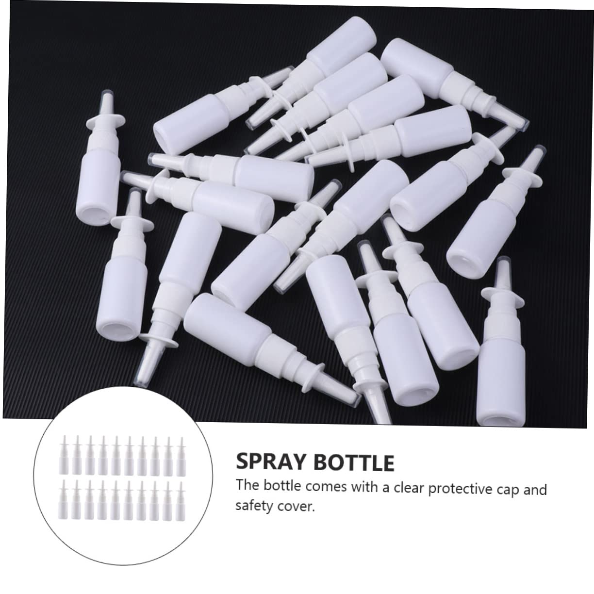 POPETPOP Wiederbefüllbare Sprühflasche 10ml aus Pe, 200 Stück, Weiß | Reise und Outdoor Einsatz, Klare Schutzkappe Inklusive, Leicht und Wiederverwendbar