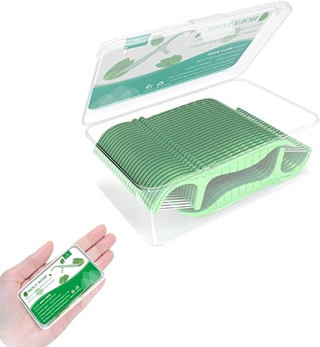 Miniatura 2 de Holy Rose Púas de hilo dental portátil 2 cajas con hilo dental de doble línea, 100 unidades, sabor menta, sistema de limpieza de hilo dental de