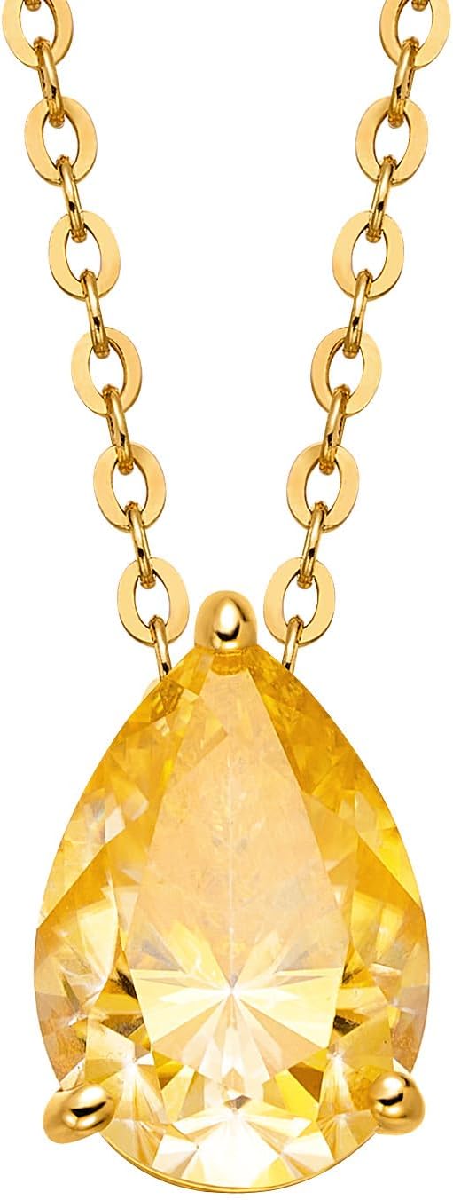 2CT Moissanite Necklace for Women, 18K White Gold Plated Sterling Silver Adjustable Chain Pandent Necklace, Lab Created Diamond, Valentines Christmas Anniversary Birthday Gifts for Mom Wife