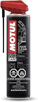 Motul C1 Chain Clean Motorcycle Chain Cleaner for Dirt Bike, Street Bike, ATV, UTV & O-Ring/X-Ring Chains, Heavy Duty Degreaser Spray, Removes Grease & Grime Fast, 9.8 oz