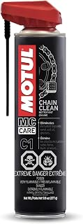 Motul C1 Chain Clean – Motorcycle Chain Cleaner for Dirt Bike, Street Bike, ATV, UTV & O-Ring/X-Ring Chains, Heavy Duty Degreaser Spray, Removes Grease & Grime Fast, 9.8 oz | 3 Pack